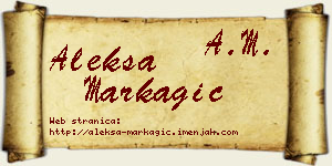 Aleksa Markagić vizit kartica